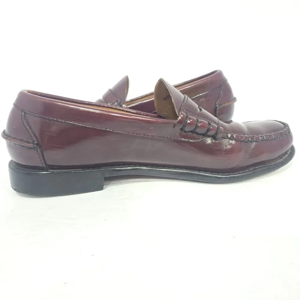 VTG L.L. Bean Penny Loafers Men's Size 9D Burgundy Leather Dress Shoe Slip On